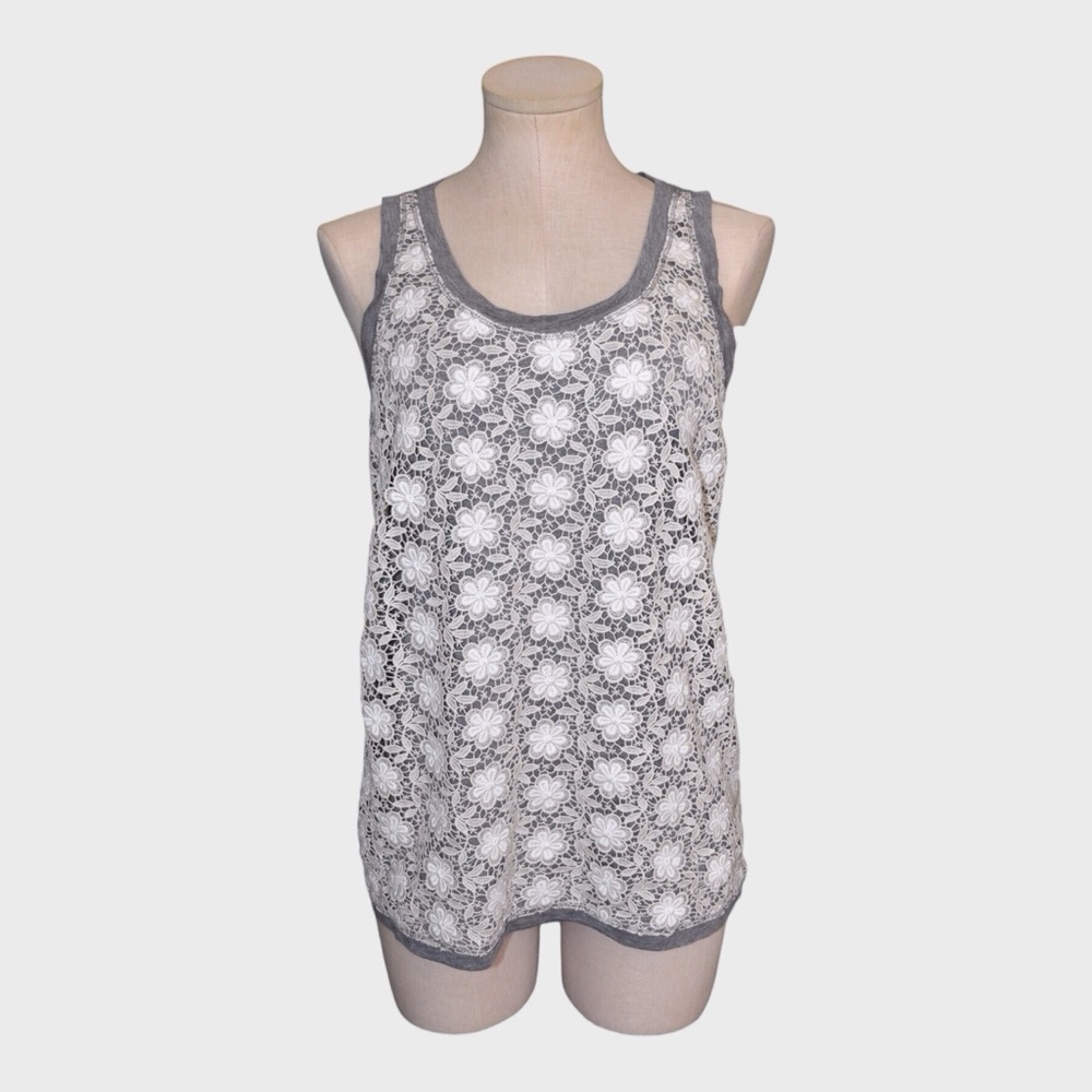 J Crew Crocheted Lace Tank With‎ Jersey Backing